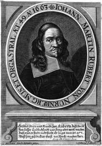 عازف الأحياء والملحن يوهان مارتن روبرت (حوالي 1614-1677) بواسطة Bartholomé Iselburg